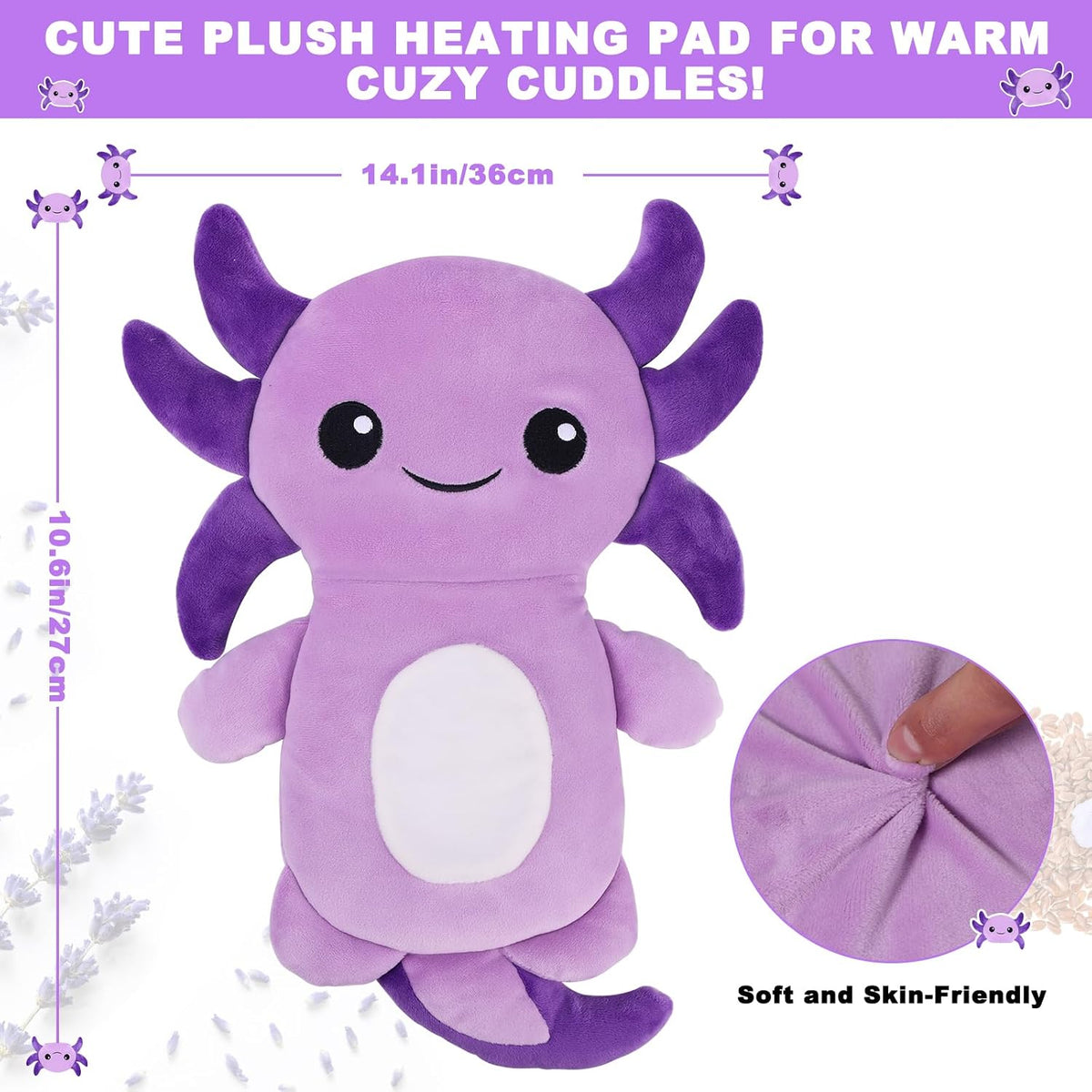 Microwave Heating Pad for Period Cramps Pain Relief, 16"×12", Grey Cat