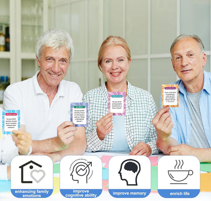 224 Questions Conversation Memory Cards Game for Dementia