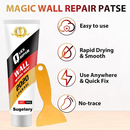 Drywall Patch Repair Kit with Scraper, Wall Spackle Repair Paste, Wall Mending Agent Quick and Easy Solution to Fill the Holes for Home Wall, Plaster Dent Repair and Wood Scratch Repair