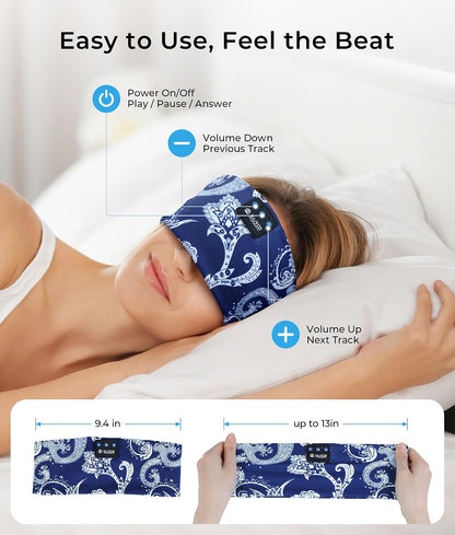 LOVE EYE Wireless Bluetooth 5.4 Sleep Headband Headphones for Side Sleeper
