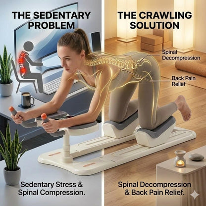 Crawling Training Machine Spine Twist & Stretch Trainer Effective Waist & Spine Workout, 3 Adjustable Height LED Counter 230kg Capacity,Detachable,for Full-Body Workout (Black, 57in)