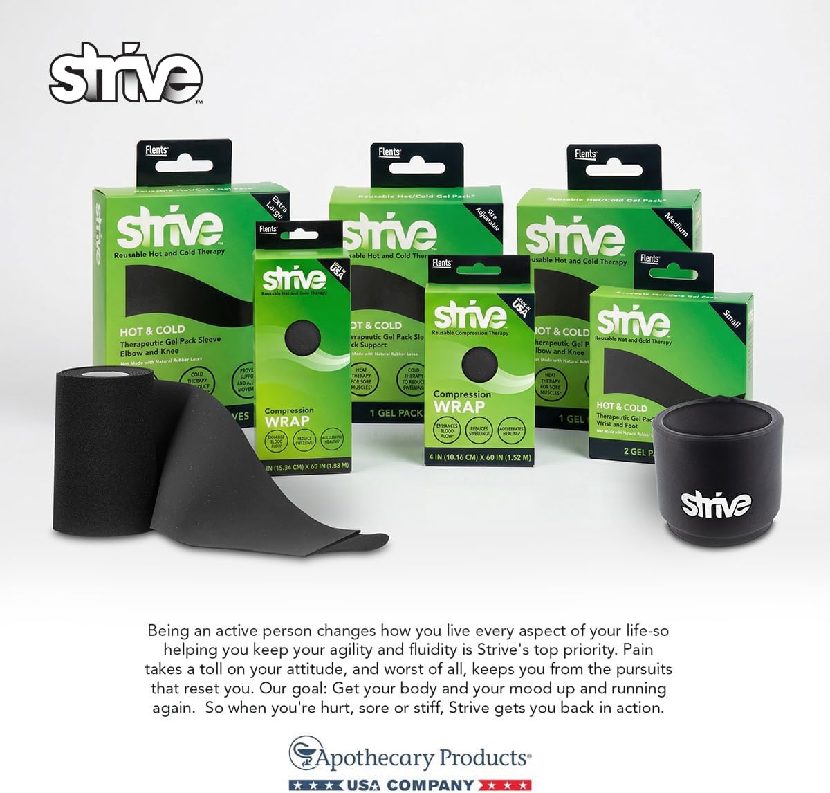 Strive Wrist/Ankle Sleeve, Hot & Cold Therapy, Gel Compression, 2-Pack | Hot & Cold Therapy, Pain Relief, Gel Compression, 360° Coverage for Arthritis, Tendinitis, Injuries, Swelling, Bruises (2-Pk)