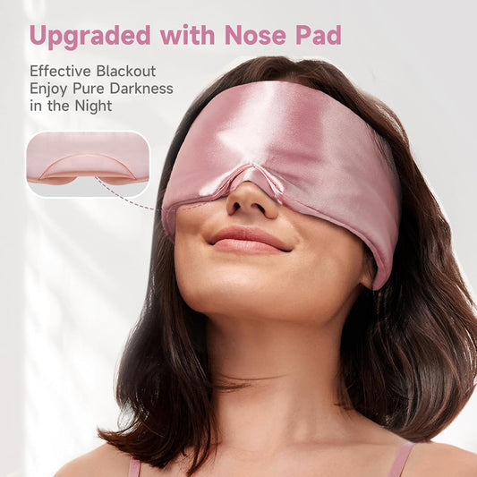 Umisleep Satin Sleep Mask for Side Sleeper, Blackout Eye Mask for Women Men
