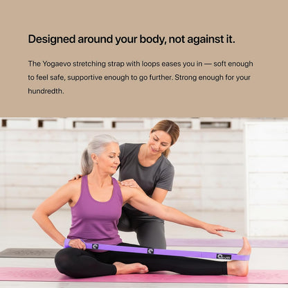 YogaEVO Elastic Stretching Strap with Loops for Physical Therapy