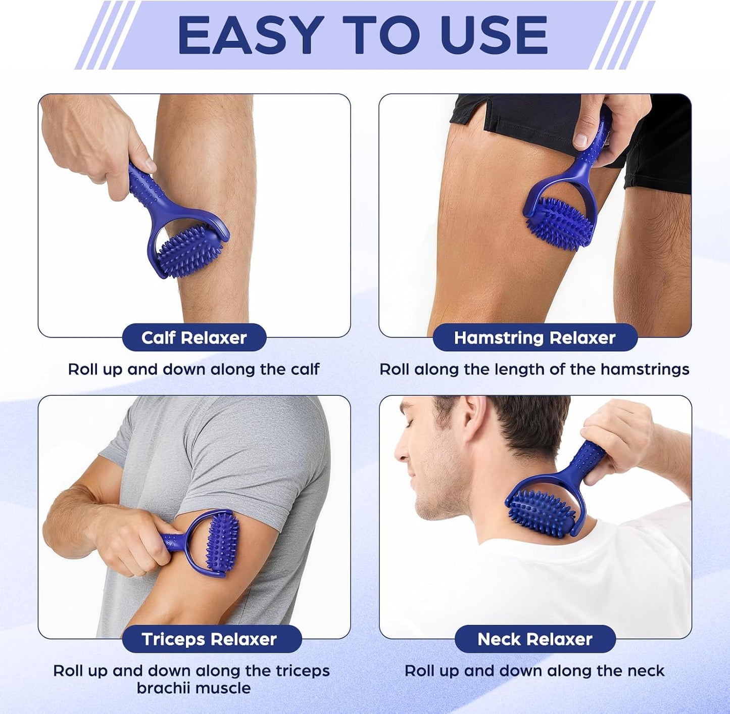 Lurrose Handheld Spiky Massage Ball Roller for Deep Tissue Release | Myofascial Release, Fascia Release Tool for Neck, Back, Leg & Deep Tissue Massage, Body Relaxation, Muscle Pain Relief