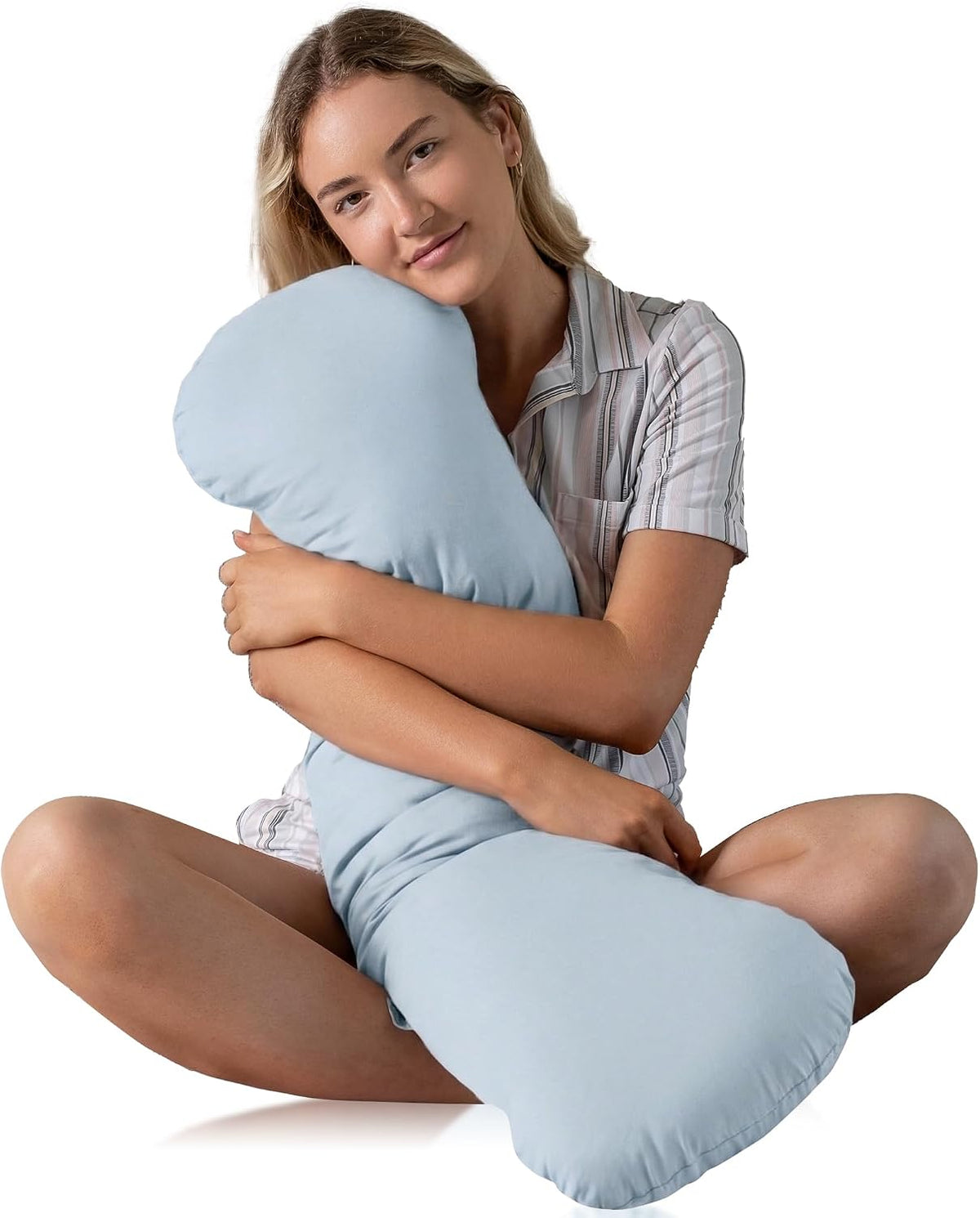 SleepCloud Weighted Body Pillow 6.5lbs, Cooling Tencel Cover, 41” x 10”