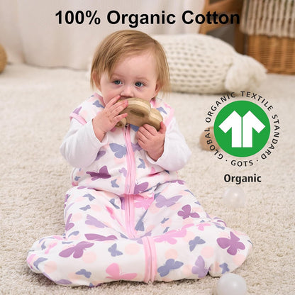 Yoofoss Baby Sleep Sack 0-6 Months Wearable Blanket for Babies 100% Organic Cotton 2-Way Zipper TOG 0.5 Toddler Sleeping Sack 3 Pack, Sleep Sacks