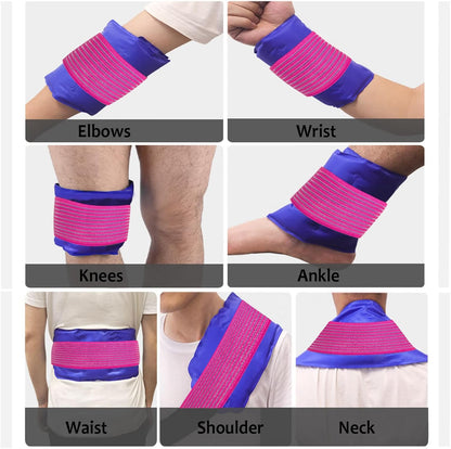 Cold Pack Strap, Elastic Belt to Wrap Cold Pack, Ice Pack Extender Strap, Add Length to Most Ice Pack, Multifunctional (Black)