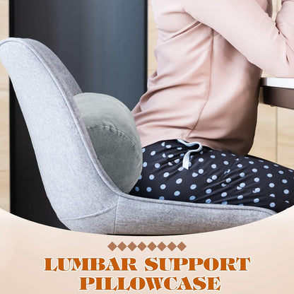 Newwiee 2 Pcs Neck Roll Pillow Cover 17x7 Inch Round Cervical Pillow Covers with Zipper Cylinder Neck Roll Pillowcase Soft Bolster Pillowcases for House Home Decor Cylindrical Cushion(Gray)