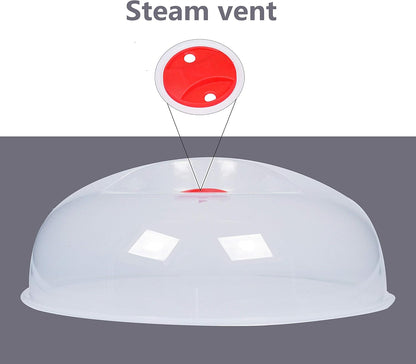 Large Microwave Cover for Food Easy Grip Microwave Splatter Cover Guard Lid with Steam Vent and BPA Free & 11.5 Inch, Dishwasher Safe