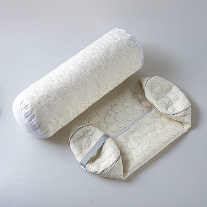 Kingnex Zipper Adjustable Under Knees Bolster Roll Pillow to Relief Lower Back Pain or Between Legs for Side Sleepers Shredded Latex Cylinder with Organic Cotton Cover 18x6