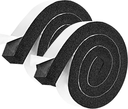 2 Rolls Foam Seal Tape for Door Window Insulation, Soundproof and Shockproof Foam Adhensive Strip, 3/8" Wx3/16 T Single Sided Foam Tape, Cold Air and Draft Closed Cell Seal Strip,Total 32FT