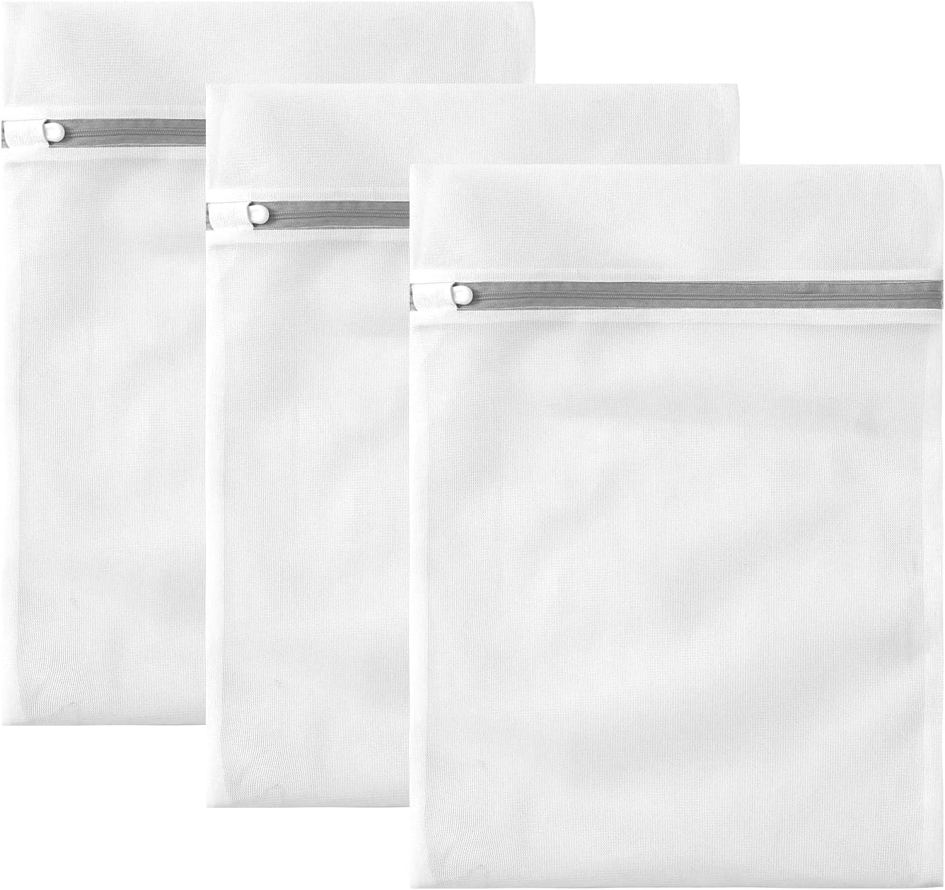 10 Pack Mesh Laundry Bags for Delicates with Non Rust Zipper- MDSXO White Laundry Bags Mesh Wash Bags, Easy Fit Bra, Sock,Lingerie,Sneaker,Baby Laundry for Washing Machine Travel Storage[1XL/3L/3M/3S]