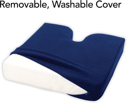 Carex Memory Foam Coccyx Seat Cushion - Tailbone Pain Relief Cushion - Sciatica Pillow for Sitting and Pain Relief