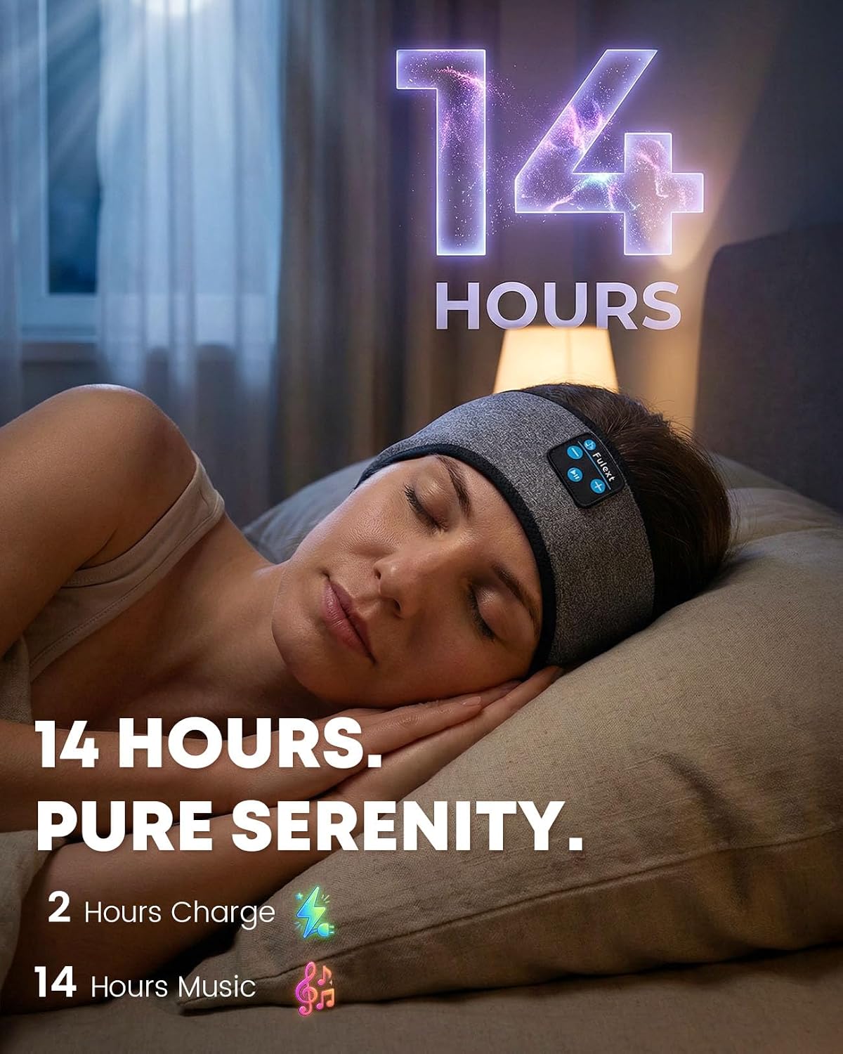 Sleep Headphones Bluetooth Headband,Sleeping Headphones Sports Headband, Long Time Play Sleeping Headsets with Built in Speakers Perfect for Workout,Running,Yoga