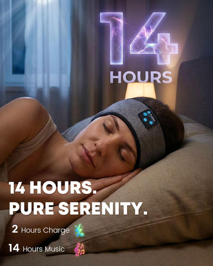 Sleep Headphones Bluetooth Headband,Sleeping Headphones Sports Headband, Long Time Play Sleeping Headsets with Built in Speakers Perfect for Workout,Running,Yoga