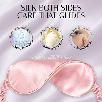 OLESILK 100% Mulberry Silk Sleep Mask for Women - Zero-Pressure Blackout