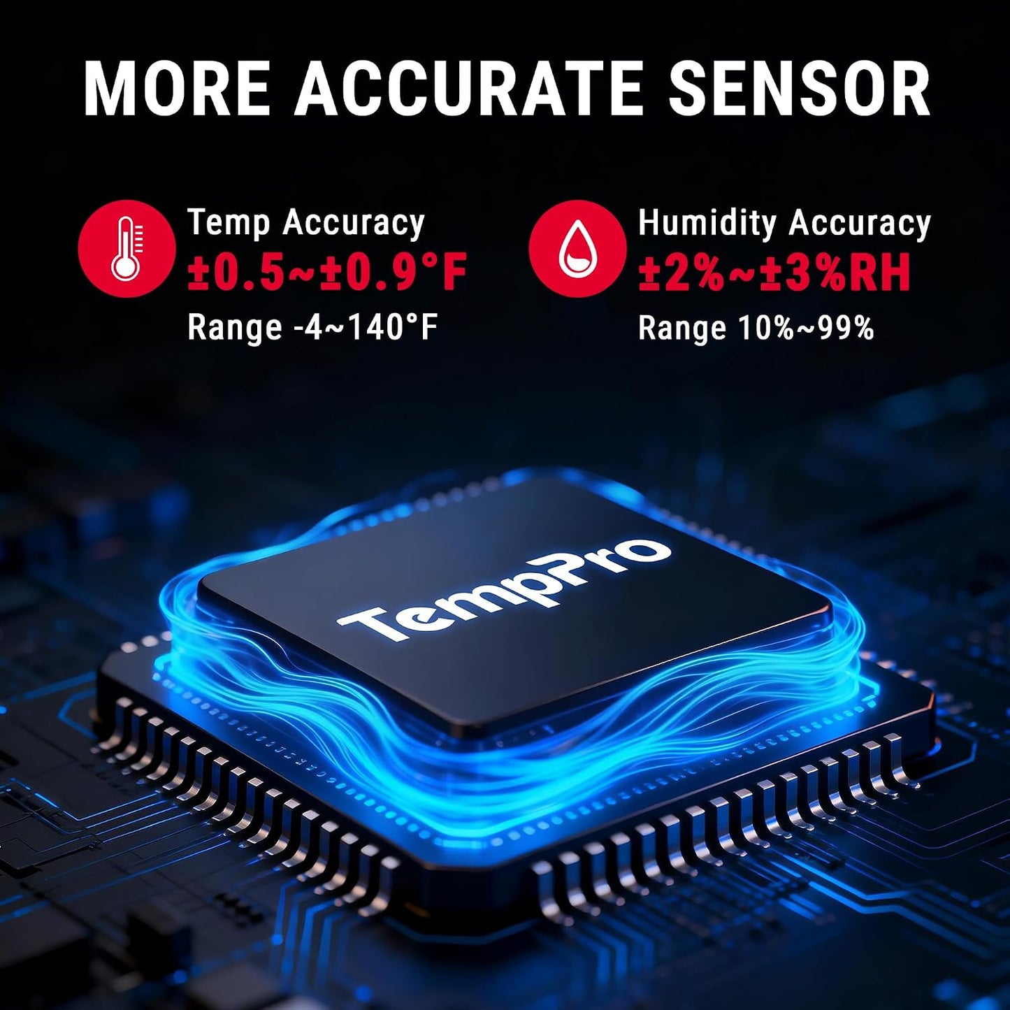 TempPro TempAir 260FT Bluetooth Indoor Thermometer Hygrometer | Indoor Temperature and Humidity Monitor with App Alerts for Bedroom, Greenhouse, Nursery & Cellar, 2-Year Data Export