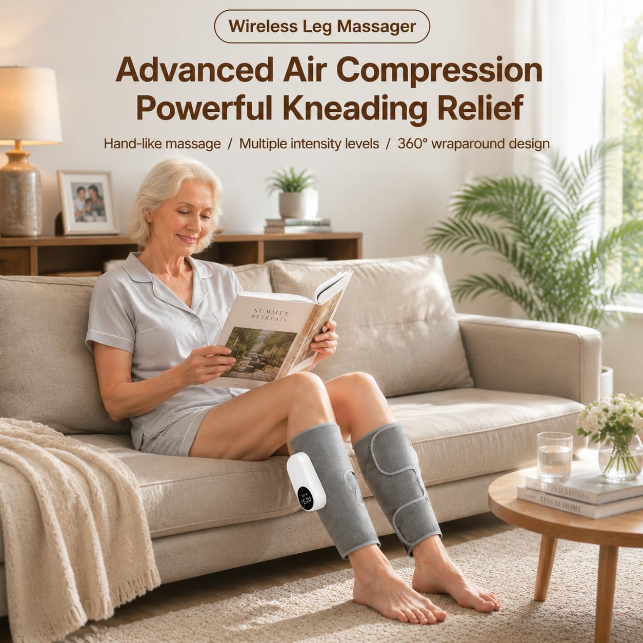 Heated Calf Air Massager, 3 Modes 3 Intensities, Leg Pain Relief & Circulation Support,Gifts (Pair)