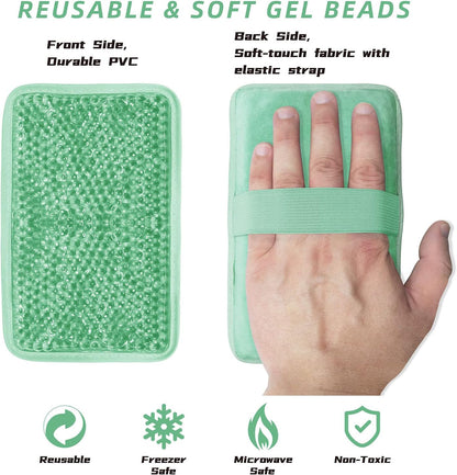 Gel Ice Packs for Injuries Reusable 2 Packs Hot Cold Gel Wrap with Strap