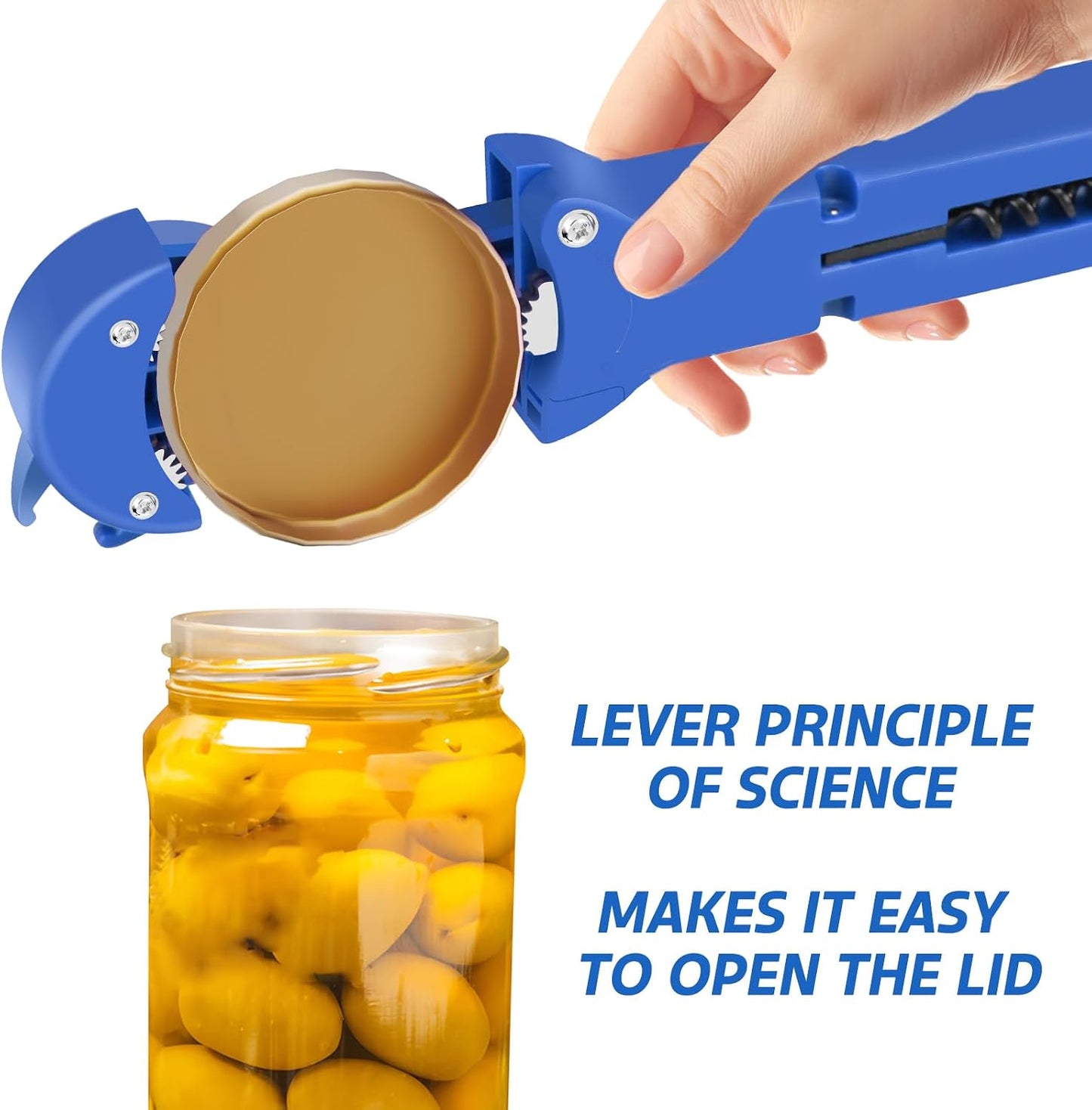 Jar Opener for Seniors with Arthritis, 7 in 1 Bottle Opener and Wine Corkscrew, Easy Grip Kitchen Gadget for Weak Hands Elderly, Retractable Jaw Lid Opener with Magnetic Storage (Teal)