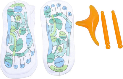 2 Pairs Socks,High Elastic Cotton Soft Anti Slip Trigger Point Tool Set Unisex Design Breathable Comfort Fitness Recovery Massage Sticks Foot Care Bundle Home Travel