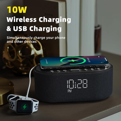 Odokee Sound Machine Alarm Clock for Bedrooms with Wireless Charging - Putty