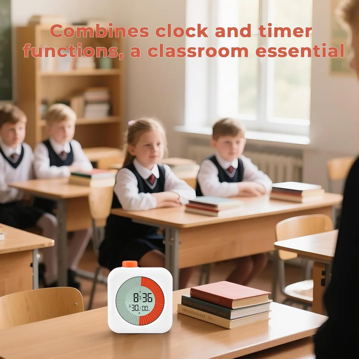 EooCoo School Supplies for Kids Visual Timer for ADHD & Autism, Digital Countdown Timer with Smiley Face-Style Visual Time Progress, Easy Time Management Tool, Classroom Learning & Home Daily Routines