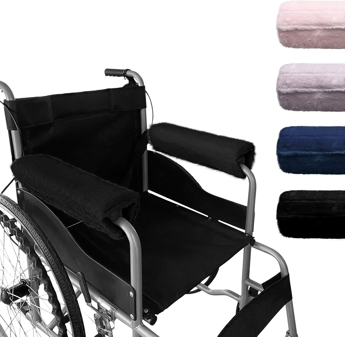 SPRING SEAON Wheelchair Armrest Pads Covers Fuzzy Desk Chair Arm Pads Soft