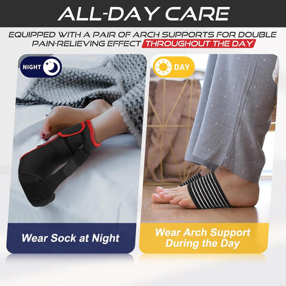 Plantar Fasciitis Night Splint Sock Soft Plantar Fasciitis Brace for Sleeping Achilles Tendonitis Foot Drop Heel Pain - Plantar Fasciitis Relief Night Splint for Women Men Black Small