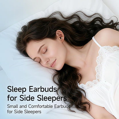 Sleep Earbuds for Side Sleepers, Mini Invisible Wireless Bluetooth 6.0 Micro Sleep Headphones, Hidden Earbuds with LED Screen for Small Ears Sleeping Working, Exercise, Hiking(Black)