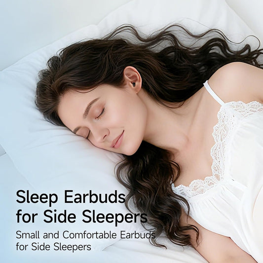 Sleep Earbuds for Side Sleepers, Mini Invisible Wireless Bluetooth 6.0 Micro Sleep Headphones, Hidden Earbuds with LED Screen for Small Ears Sleeping Working, Exercise, Hiking(Black)