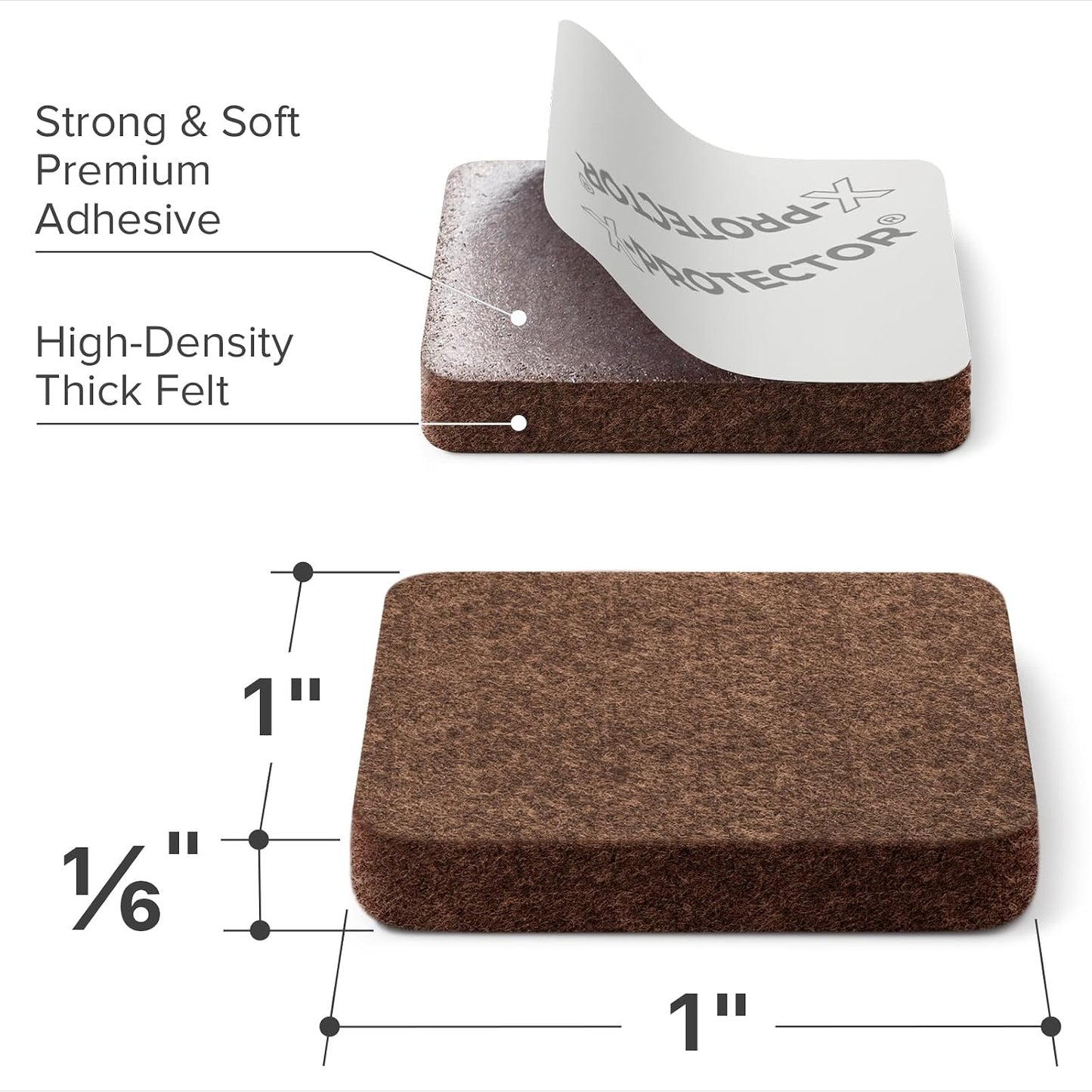 X-Protector Felt Furniture Pads - 20 PCS 6 x 1/2" - Premium Felt Strips | with Adhesive Backing - Rectangular Furniture Pads for Hardwood Floors - Cut Furniture Felt Pads to Size You Need! (Beige)