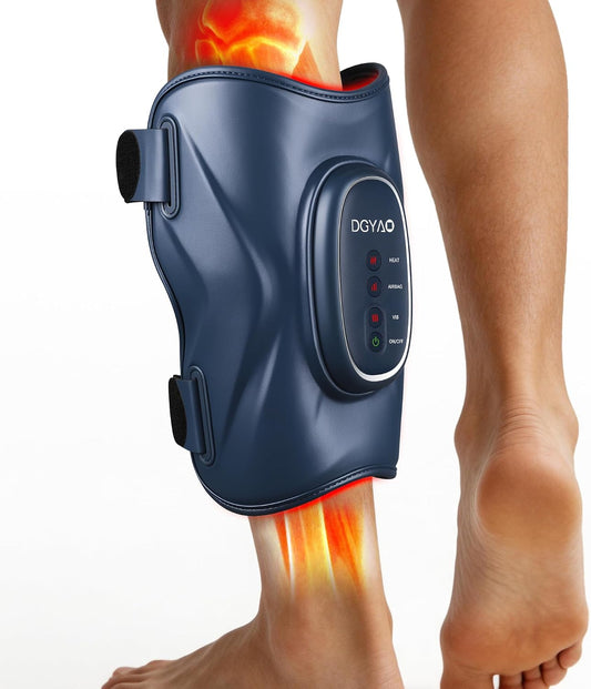 Cordless Calf Massager for Circulation Red Light Therapy for Leg with 3-Level Heating, Vibration and Airbag for Pain Relief Adjustable Temperature