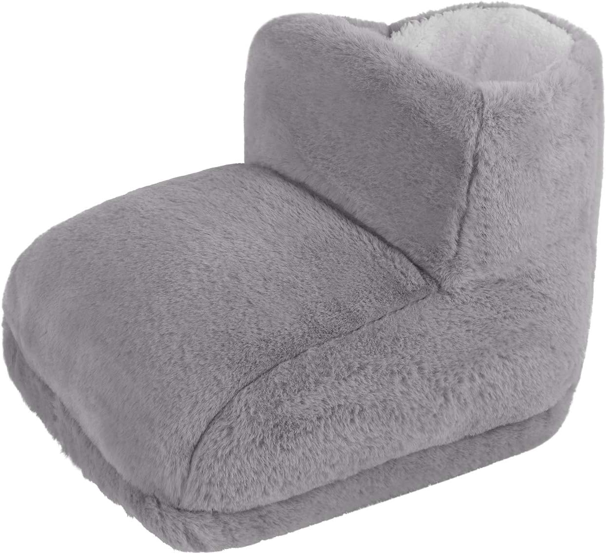 Electric Heated Foot Warmers for Men Women Fuzzy Thick Plush Foot Heater Winter USB Rechargeable Thermal Heating Ankle Feet Warmer Boots Shoes