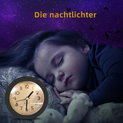 Alarm Clock with Backlight, 4 Inches Cute Analog Round Digital Quartz Clock, Non Ticking, Battery Operated ,Frosted Texture, Simply Design for Living Room, Bedroom ,Bedside, Desk Decorative(Pink)