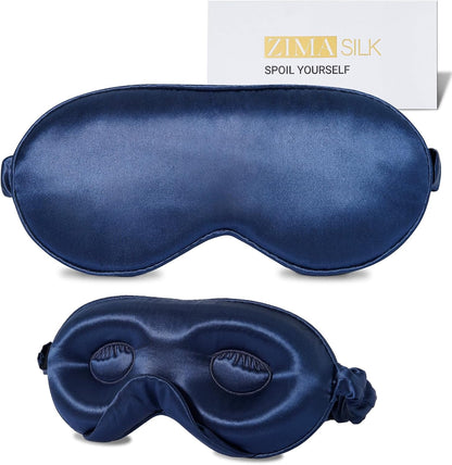 ZIMASILK Adjustable 3D 22 Momme 100% Mulberry Silk Sleep Mask | Upgraded Eye Mask for Sleeping - Soft & Breathable Blindfold - Blackout for Deep Sleeping (Pink)