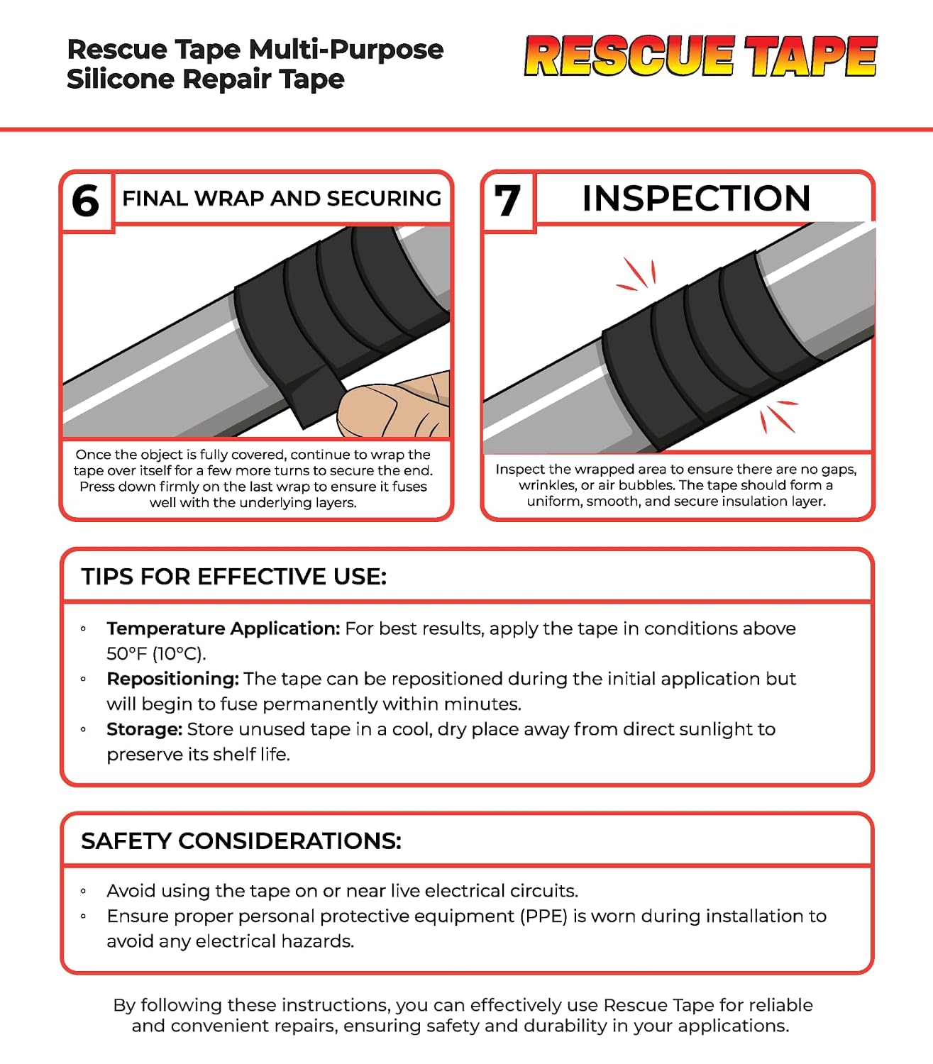 Bond It Rescue Tape, Self-Fusing Silicone for Emergency Plumbing, Pipe & Hose Repair, Electrical Insulation, Waterproof, 950PSI, Made in USA, 1" x 12', Clear