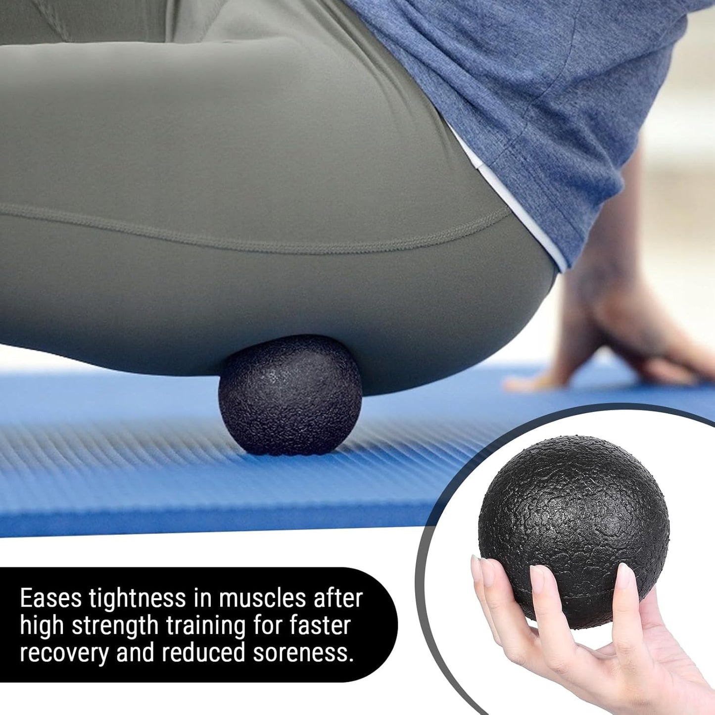 EPP Foam Massage Ball Deep Tissue Myofascial Release for Yoga Fitness | Firm High Density EPP, Trigger Point Therapy, Muscle Soreness Recovery, Portable Single Ball, Durable for Athletes