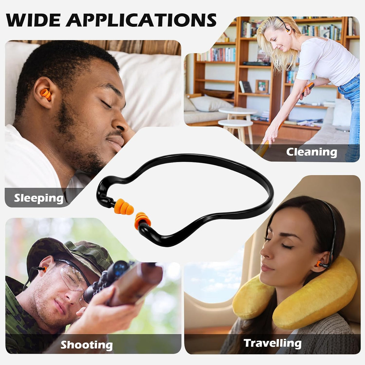 Relaxweex 100 Pairs Banded Earplugs Bulk for Hearing Protection