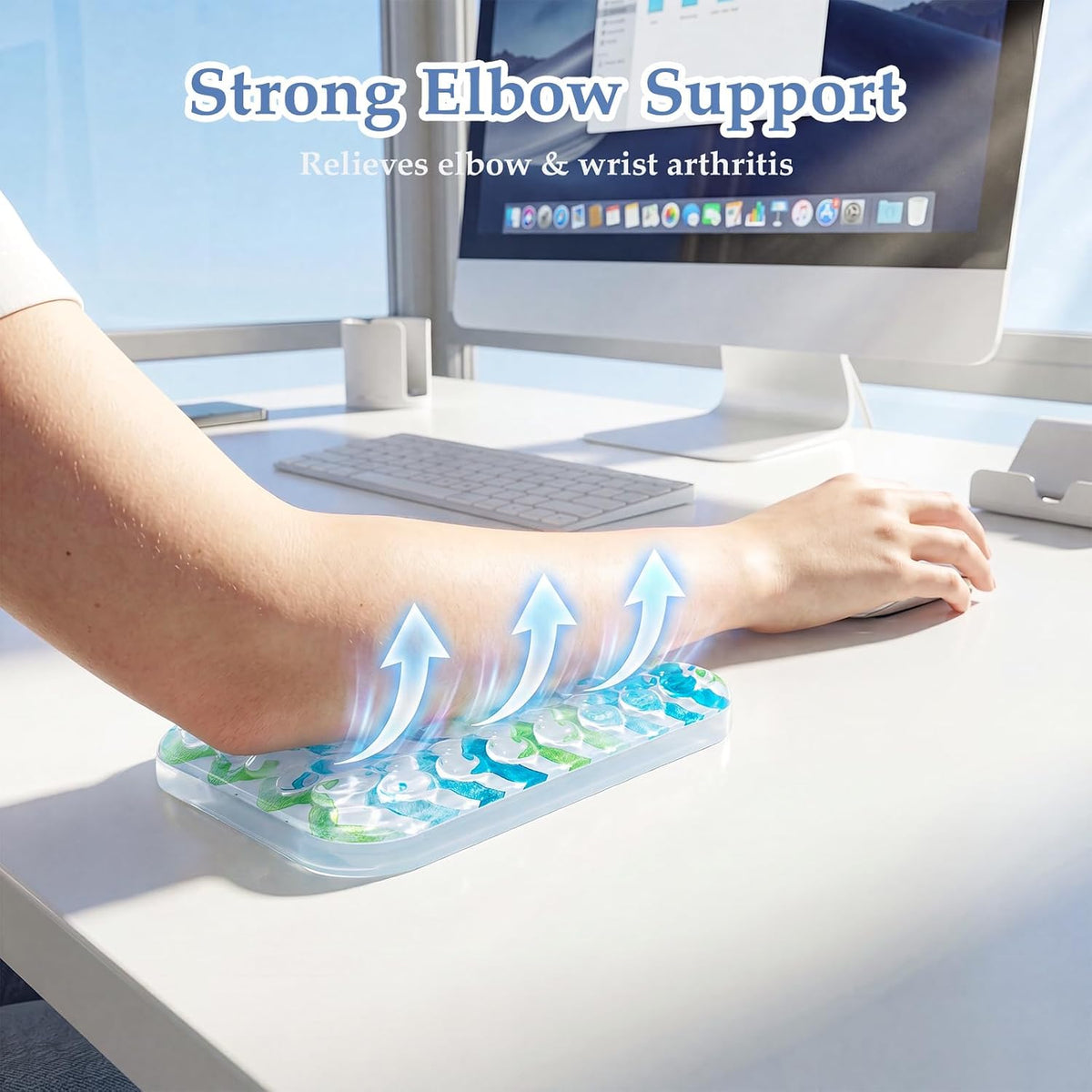 Ospelelf Ergonomic Elbow Pad, Gel Keyboard Wrist Rest Support for Office Desk Chair, Arm Wrist Pad for Typing Pain Relief