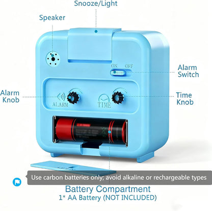 AMIR Silent Non Ticking Analog Alarm Clock, Battery Operated Small Clock