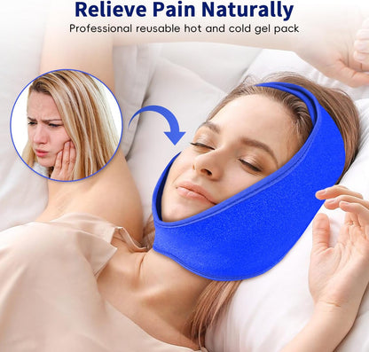 Wisdom Teeth Ice Pack Head Wrap for Pain Relief - Cold Hot Therapy for Face