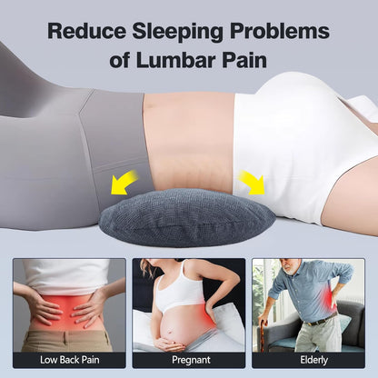 COMFYTHERA Lumbar Support Pillow for Sleeping Memory Foam Lumbar Support Cushion for Lower Back Pain Relief, Back Support Bed Pillow Waist Support (Dark Grey, Large)