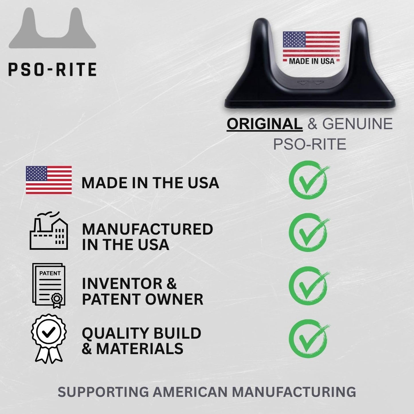 PSO-RITE Psoas Muscle Release Tool – Made in USA, Patented Deep Tissue Massage Device for Your Back, Hip Flexor & Trigger Point Relief, Night Black
