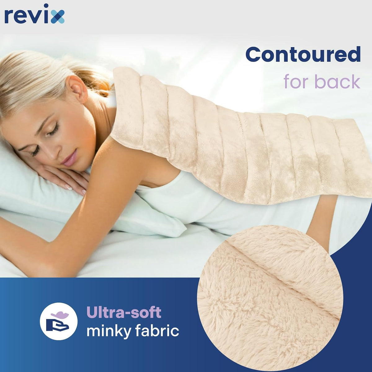 REVIX Extra Large Microwavable Heating Pad for Back, Heating Wrap, Purple