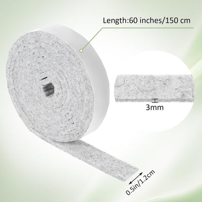 COMNICO 2 Rolls Felt Strip with Adhesive Backing, Non Slip Cuttable Felt Tape Self Adhesive Furniture Pads for Protecting Furniture Surfaces Hardwood Floor Chair Wall (Gray, 1/2x60in) | Self Adhesive Furniture Pads, for Protecting Furniture Surfaces,