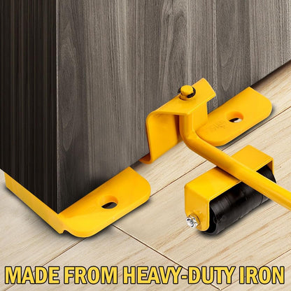Vivicreate Furniture Lifter Mover Tool Set with Wheels Heavy Duty Moving Dolly Kit for Sofa Bed Cabinet Washing Machine Appliance Sliders Rollers Easy Moving Tool llantas para Mover muebles (Yellow)