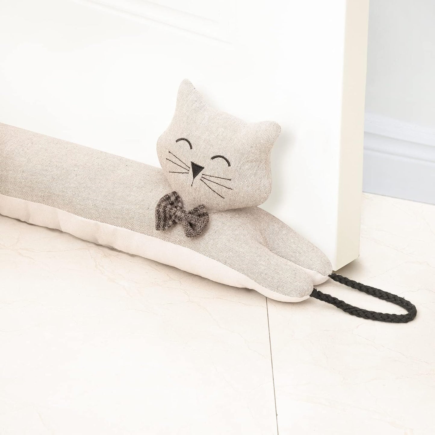 Under Door Draft Stopper Decorative Wind Stopper 36 inch for Door & Window, Weighted Animal Air Draft Stopper for Bottom of Door with Hanging Loops - Brown Dog