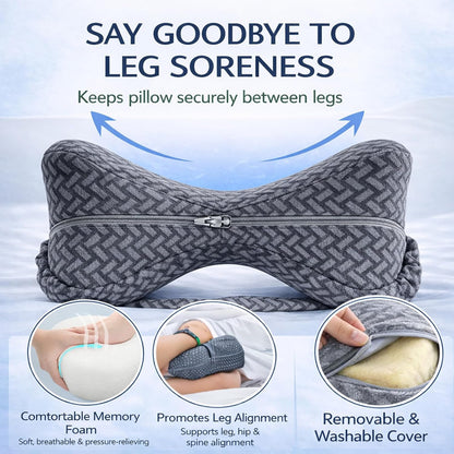 2026 Upgraded Butterfly Leg Pillow for Side Sleeping with Strap, Knee Pillow Between Legs for Sleep, Post-Surgery Leg Elevation for Blood Circulation, Sciatica Support for Back, Knees, Joints & Spine